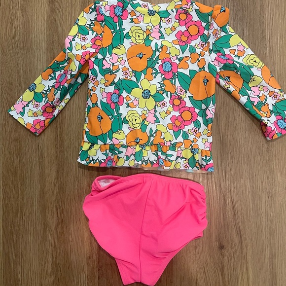 Circo Swim Circo Neon Floral A Monogram Rash Guard Set Poshmark
